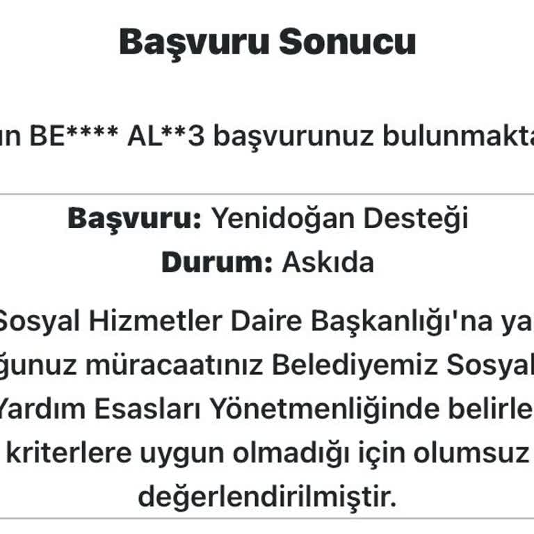 Yenidoğan Destek Paketi Başvurum Sebepsiz Reddedildi Mağduriyet Yaşıyorum