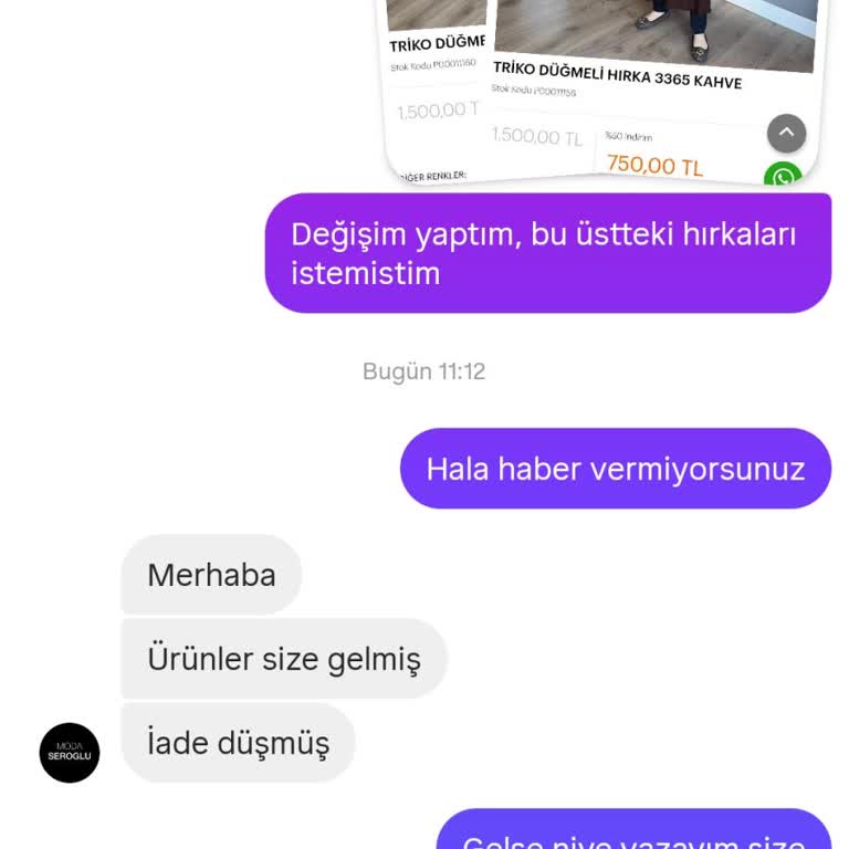 Değişim Ürünüm Gönderilmedi, Kargo Ücreti Alındı Ve İletişim Kurulamıyor!