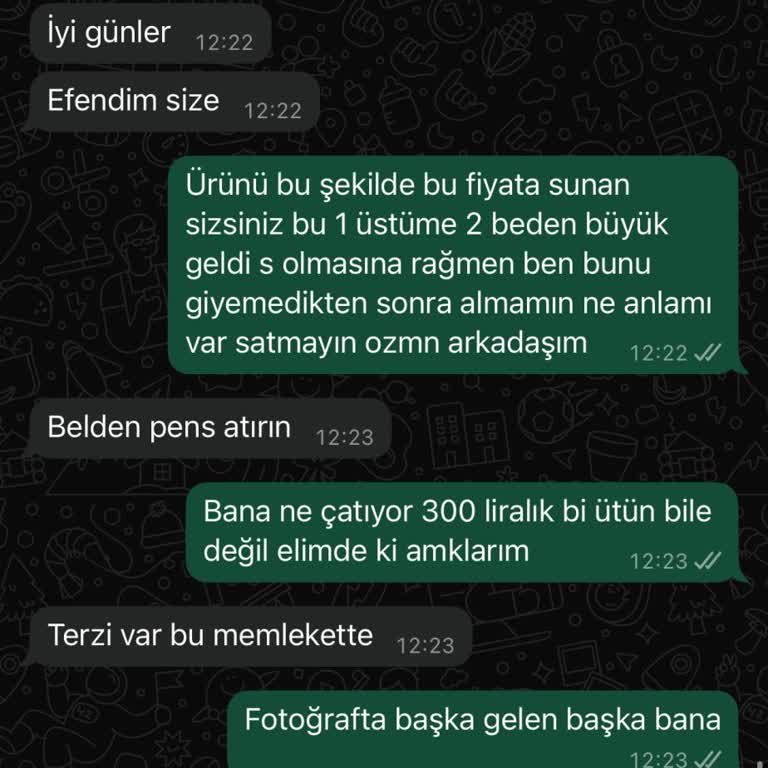 Siparişlerim Yanlış Ve Büyük Geldi, Değişim Talebim Cevapsız Kaldı