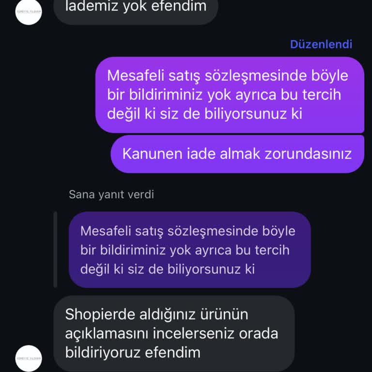 İade Talebime Cevap Verilmiyor Ve Tüketici Haklarıma Uyulmuyor