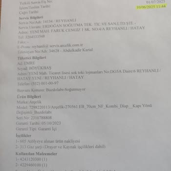 Buzdolabında Soğutma Sorunu Ve Servis Sonrası Hasar