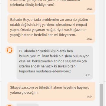 İade Sonrası İndirim Kuponlarım Hesabıma Yüklenmedi, Mağduriyet Yaşadım