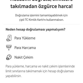 Vodafone Pay Hesap Doğrulama Ve Kimlik Problemi