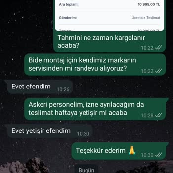 Klima Siparişim Sonrası İletişimsizlik Ve Ödeme Sorunu