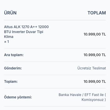 Klima Siparişim Sonrası İletişimsizlik Ve Ödeme Sorunu