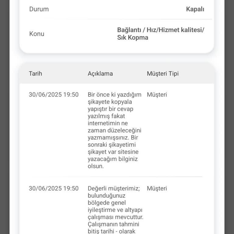 Sürekli Kesinti, İletişimsiz Destekle Mağduriyet Yaşıyorum