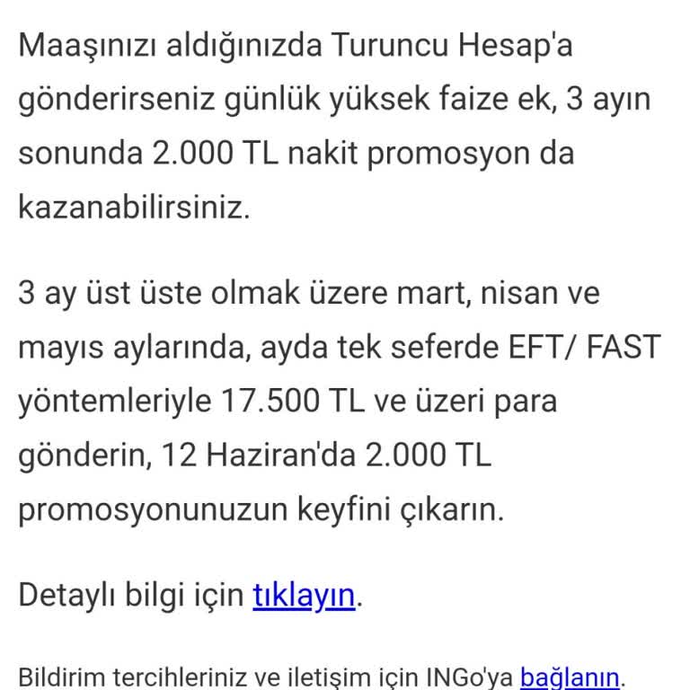 ING Bankası Turuncu Hesap Promosyonu Hakkında Bilgilendirme Eksikliği