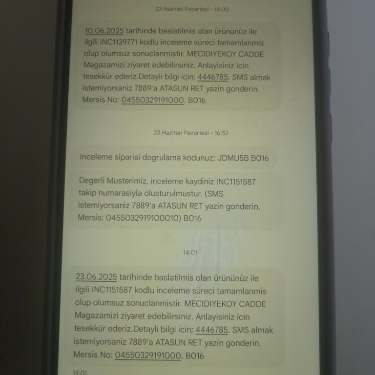 Gözlük Çerçevesindeki Çatlak İçin Olumsuz Servis Yanıtı