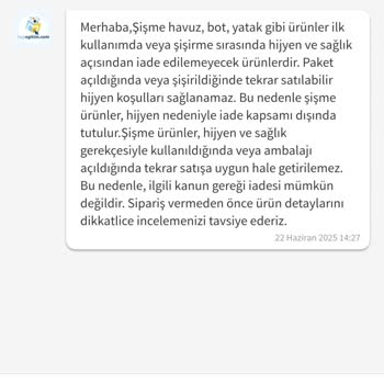 Kamp Yatağı Havası Hemen İndi, İade Kabul Edilmedi