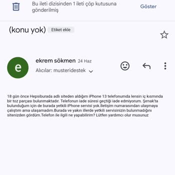 İphone 13'te Lens Sorunu Ve Hepsiburada'dan Yetersiz Destek