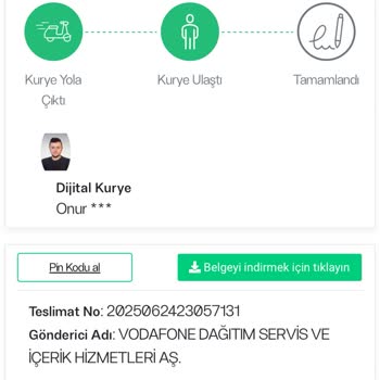 Vodafone Dijital Kurye Teslimatında Yaşanan Gecikme Ve İletişimsizlik