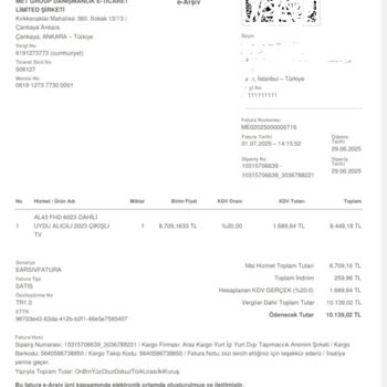 Sipariş Verilen 43 İnç Televizyon Yerine 40 İnç Ürün Gönderildi