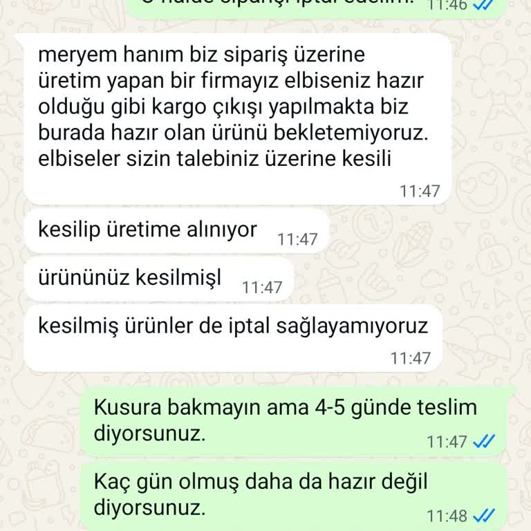 Sipariş Verilen Elbisenin 23 Gündür Gönderilmemesi Ve İade Sorunu