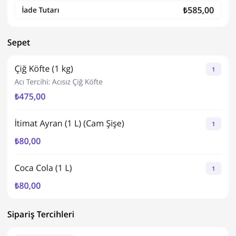 Getir Yemek Siparişim Teslim Edilmedi, Para İadesi Yapılmadı