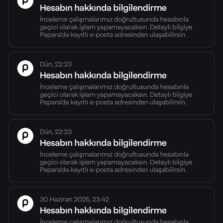 Papara Hesabımın Uzun Süredir İnceleme Altında Olması Ve Yetersiz Bilgilendirme