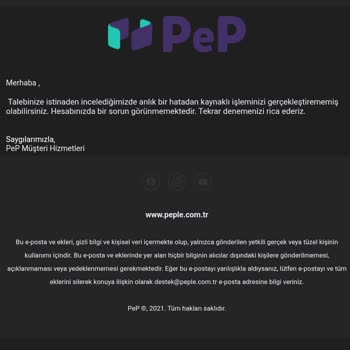 Pep'te Bakiye Sorunu Ve Yetersiz Destek