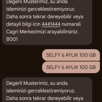Selfy 100 GB Hediyesi Aktif Edilemiyor, Paketim Yok