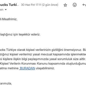 Starbucks Bakiye Yüklemesi Sonrası 1 Aydır Param İade Edilmedi, Müşteri Hizmetlerinden Dönüş Alınamıyor