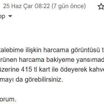 Starbucks Bakiye Yüklemesi Sonrası 1 Aydır Param İade Edilmedi, Müşteri Hizmetlerinden Dönüş Alınamıyor