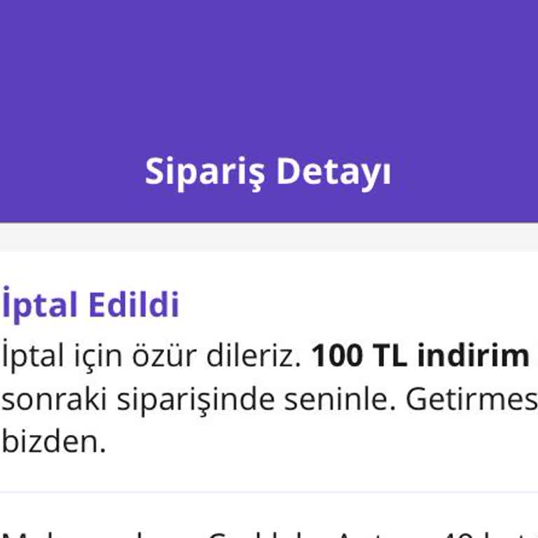 Siparişim Etkinlik Bahanesiyle İptal Edildi