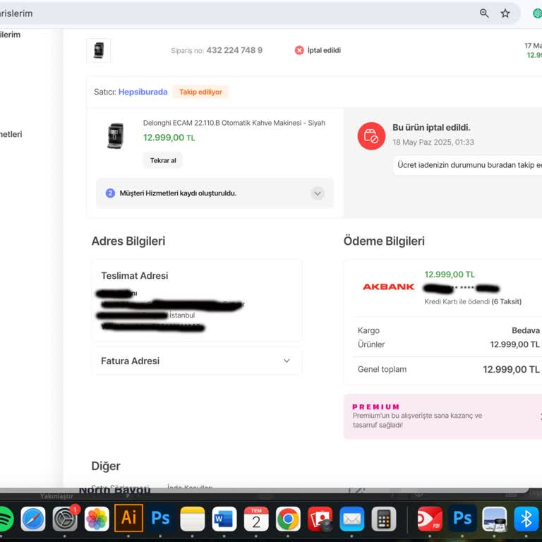 İptal Edilen Siparişin İadesi İçin Haftalardır Sonuç Yok