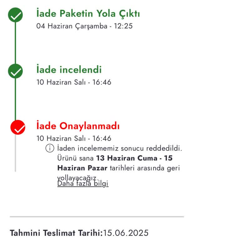 İade Edilmeyen Ürün Ve Geciken Teslimat Nedeniyle Mağduriyet
