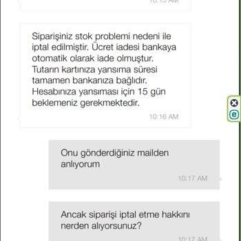 Siparişim Stok Gerekçesiyle Tek Taraflı İptal Edildi