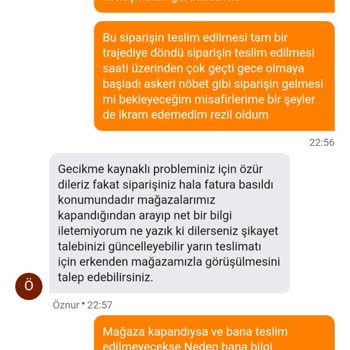 Migros Sanal Market Siparişim Zamanında Teslim Edilmedi, Misafirlerime Karşı Zor Durumda Kaldım