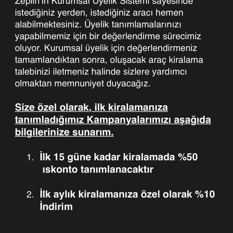 Zeplin Car Rental İndirimli Araç Kiralama Teklifi Yerine Getirilmedi, Mağdur Edildim