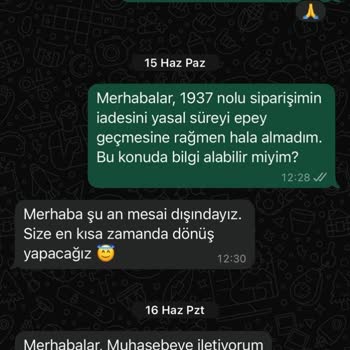 Baraka Concept İade Ücretim Hala Ödenmedi