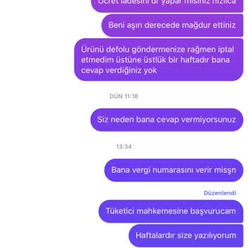 Defolu Ürün Ve Sert Müşteri Hizmetiyle Mağduriyet