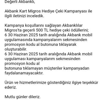 Akbank Kampanya Promosyon Kodu Sorunu: Koşulları Sağlamama Rağmen Hediye Çeki Verilmedi