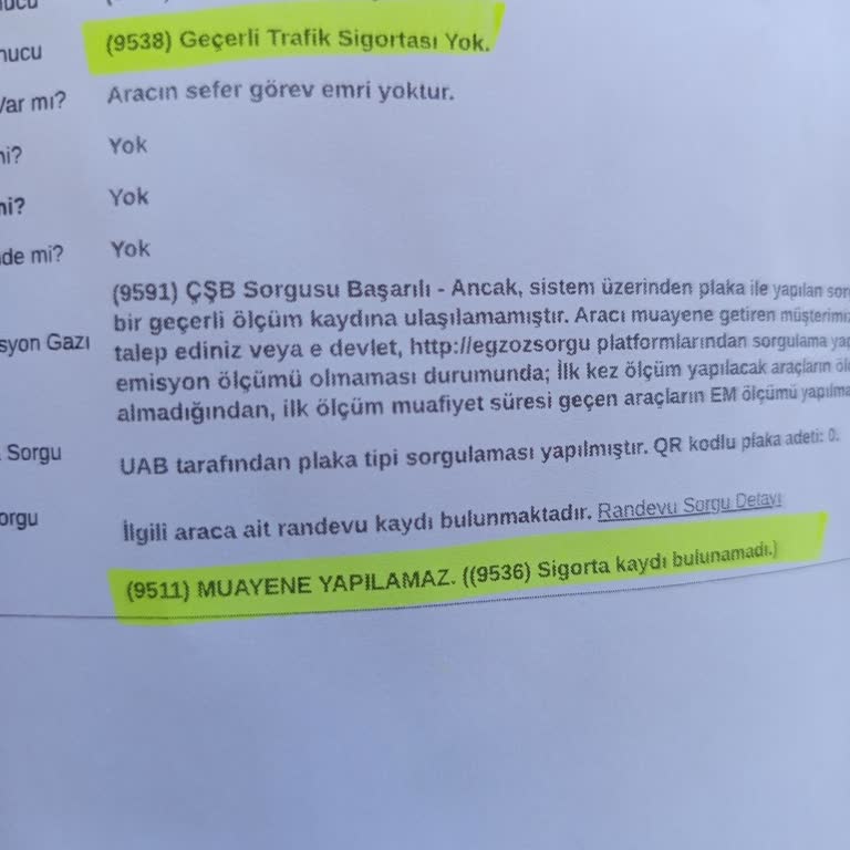 Yanlış Sigorta Bilgileri Nedeniyle Araç Muayenesinde Sorun Yaşıyorum