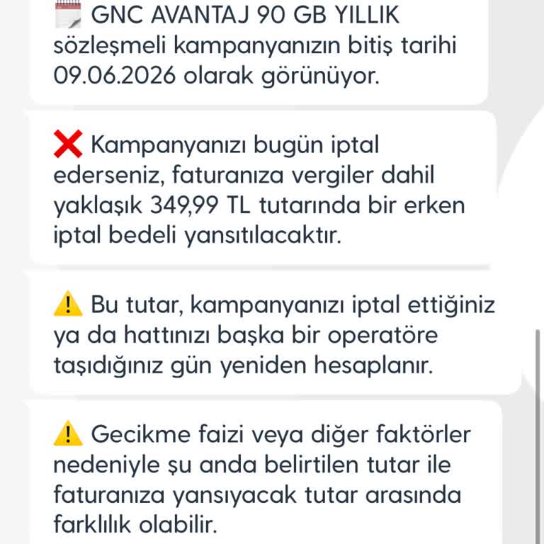 Hizmet Alamadan Yüksek Cayma Bedeliyle Karşılaştım