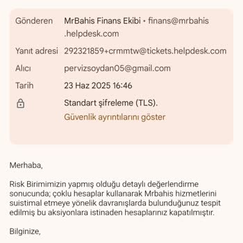 Mrbahis Hesabım Kapatıldı Paramı Alamıyorum