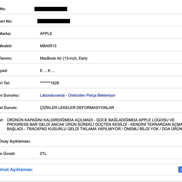 Sıfır Aldığım Macbook Arızalı Çıktı İade Yerine Servise Gönderildi