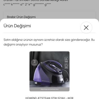 Değişim Ürünü Hasarlı Ve Yanlış Renk Gönderildi, Destek Bekliyorum