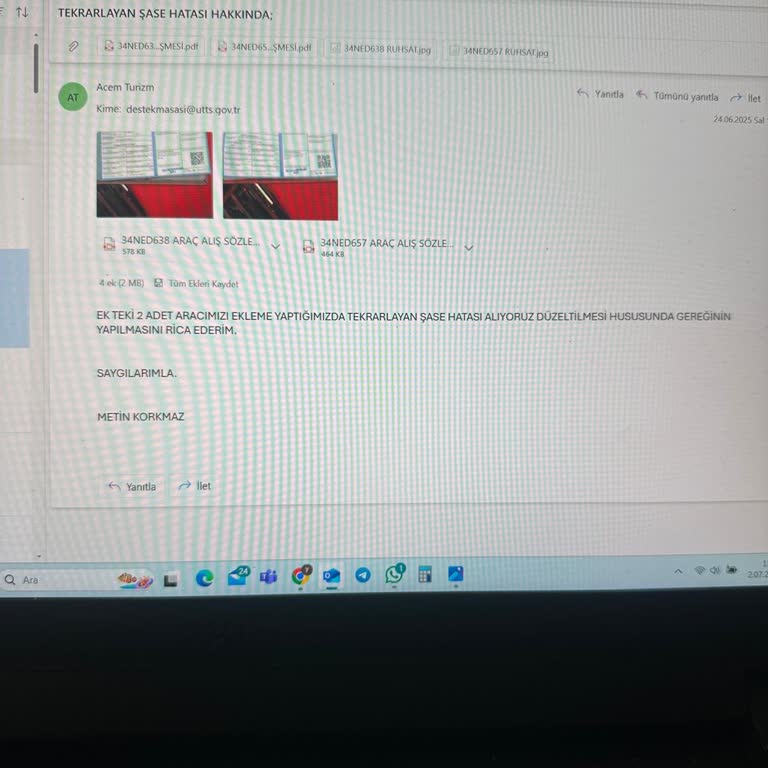 Tekrarlayan Şase Sorunu Nedeniyle Araç Ekleyemiyoruz