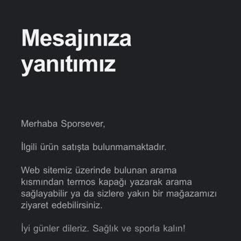 Yeni Alınan Termosun Yedek Kapağı Temin Edilemiyor, Mağduriyet Yaşıyorum