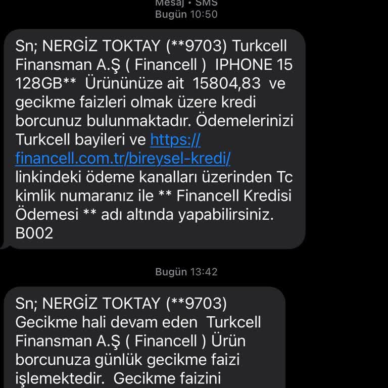 Yanlış Bilgilerle Hattıma Borç Çıkarılması Ve Şüpheli Mesajlar