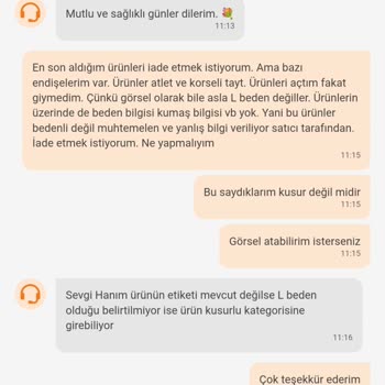 Beden Bilgisi Olmadan Satılan Ürünler İade Edilmiyor Müşteri Mağdur Ediliyor