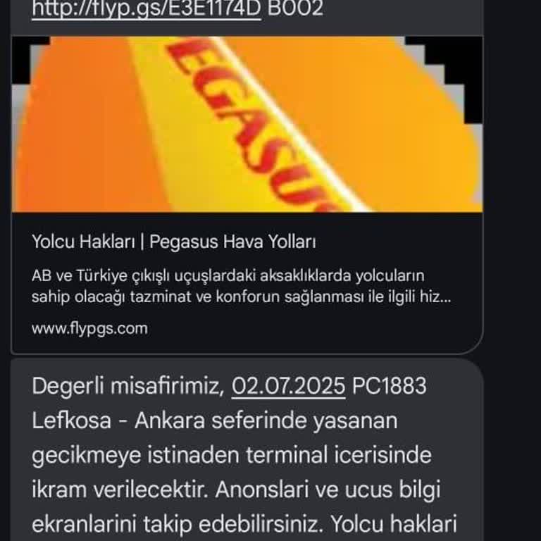 Pegasus Kıbrıs-Ankara Uçuşunda Rötar Ve Yetersiz Bilgilendirme Deneyimi