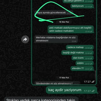 Assur Marka Matkap Setinde Yedek Parça Temininde Yaşanan Mağduriyet