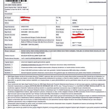 Servis Sonrası Ekran Ve Kamera Sorunları, Yetersiz Müşteri Hizmeti