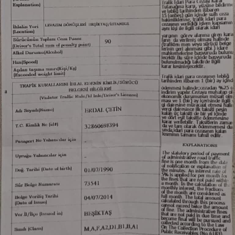 Haksız Para Cezası Ve Motor Bağlanması Mağduriyeti