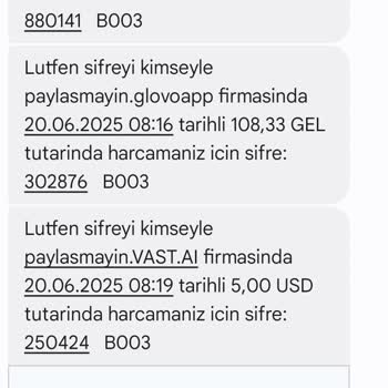 Vodafone Pay Hesabımdan İzinsiz 2500 TL Harcama Yapıldı