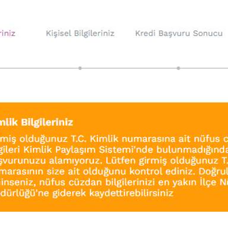0 Faizli Kredi Başvurusunda Kimlik Paylaşım Sistemi Hatası Alıyorum