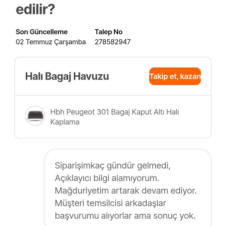 Siparişim Eksik Teslim Edildi Müşteri Hizmetleri Çözüm Sunmuyor