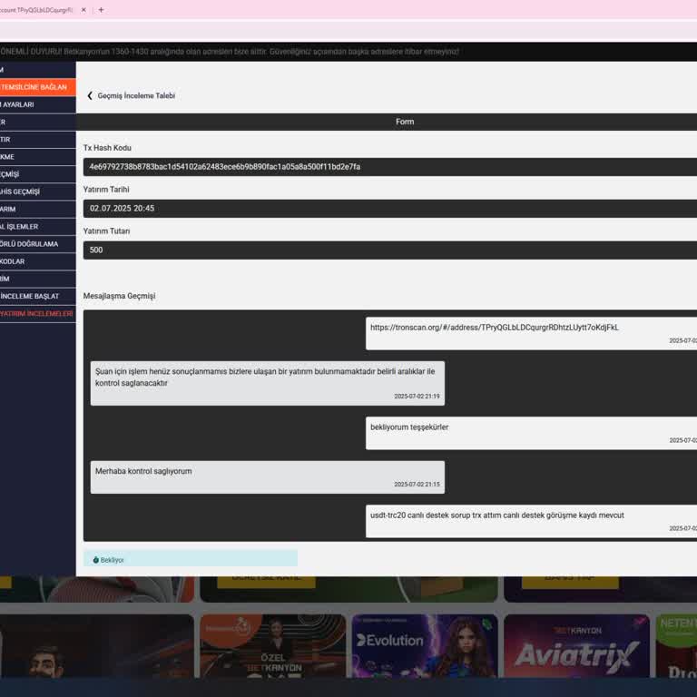 BetKanyon Yatırdığım Bakiyeye El Kondu Canlı Destek Yardımcı Olmuyor
