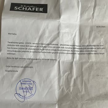 Schafer Nevresim Takımı İlk Yıkamada Tüylendi, Firma İlgilenmiyor